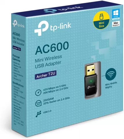 Photo de Carte Réseau USB WiFi TP-Link Archer T2U (600N)