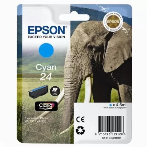 Photo de Cartouche d'encre Epson Elephant 24 (Cyan)