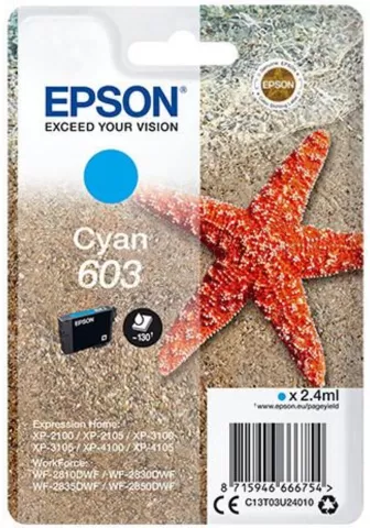 Photo de Cartouche d'encre Epson Etoile de mer 603 (Cyan)