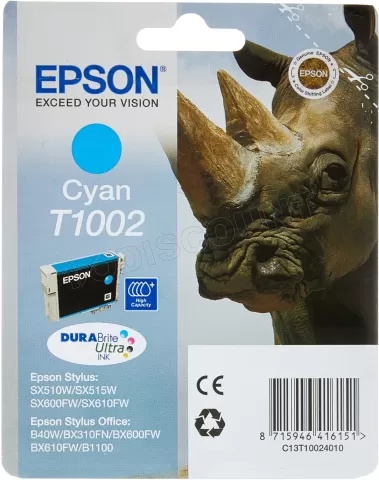 Photo de Cartouche d'encre Epson Rhinocéros T1002 (Cyan)