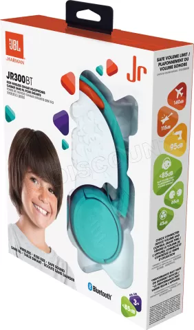 Photo de Casque Bluetooth pour Enfants JBL JR300BT (Bleu/Violet)
