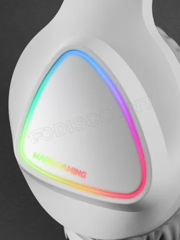 Photo de Casque Gamer filaire Mars Gaming MH222 RGB (Blanc)