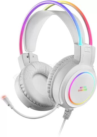 Photo de Casque Gamer filaire Mars Gaming MHRGB RGB (Blanc)