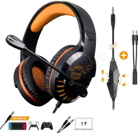 Photo de Casque Gamer filaire Spirit of Gamer Pro H3 (Noir/Orange)