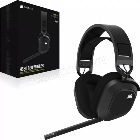 Photo de Casque Gamer sans fil Corsair HS80 RGB (Noir)