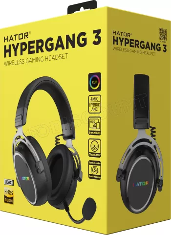 Photo de Casque Gamer sans fil Hator Hypergang 3 (Noir)