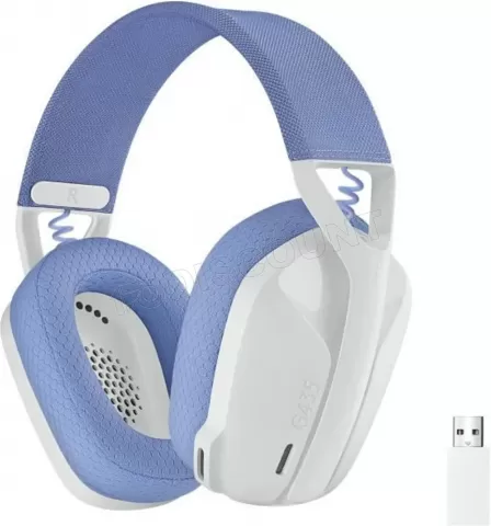 Photo de Casque Gamer sans fil Logitech G435 LightSpeed (Blanc/Violet)