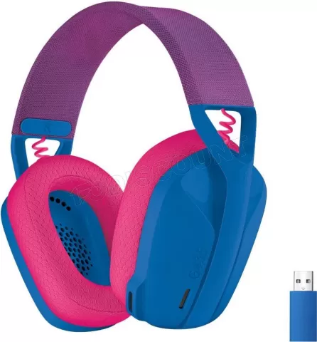 Photo de Casque Gamer sans fil Logitech G435 LightSpeed (Bleu/Rose)
