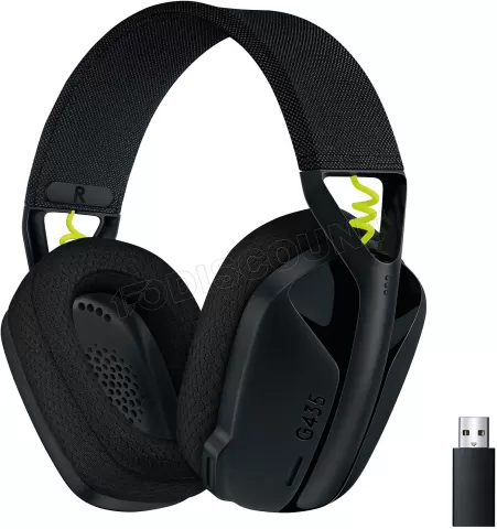 Photo de Casque Gamer sans fil Logitech G435 LightSpeed (Noir/Jaune)