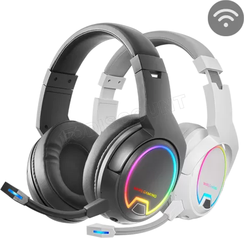 Photo de Casque Gamer sans fil Mars Gaming MHW-100 RGB (Blanc)