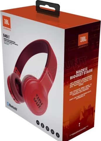 Photo de Casque Micro Bluetooth JBL E45BT (Rouge)