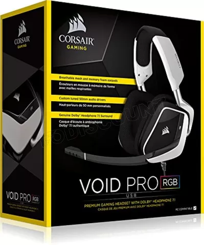 Photo de Casque Micro Corsair Void Pro RGB 7.1 USB (Noir/Blanc)