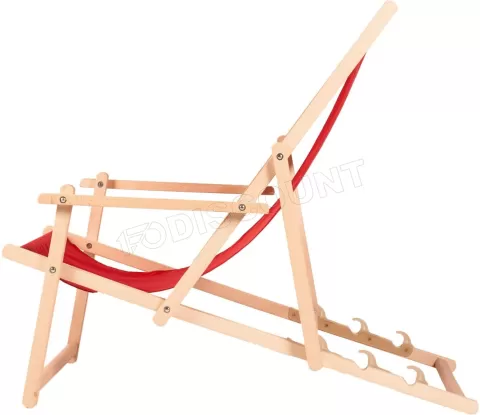 Photo de Chaise longue en bois Greenblue GB183 (Rouge)