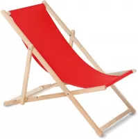Photo de Chaise longue en bois Greenblue GB183 (Rouge)