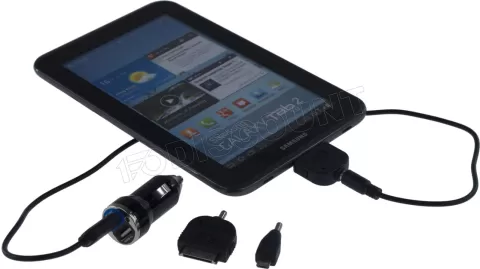 Photo de Chargeur de voiture Allume Cigare Bluestork 2x USB (2.1a+1a) + embouts pour tablettes