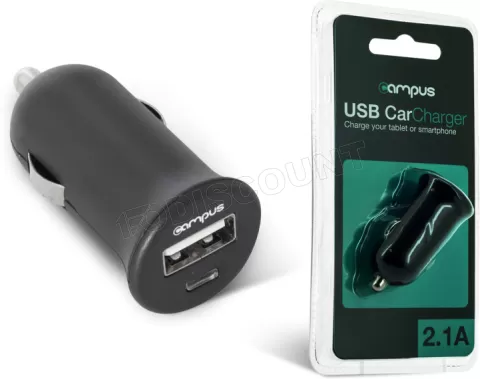 Chargeur Allume Cigare/Secteur Maclean 2x USB 2,1A (Noir) à prix bas