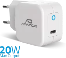 Photo de Chargeur secteur Advance USB-C 20W (Blanc)