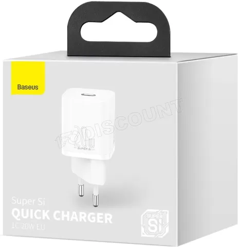 Photo de Chargeur secteur Baseus Super Si 1 port USB-C 20W (Blanc)