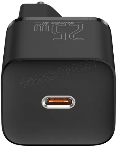 Photo de Chargeur secteur Baseus Super Si 1 port USB-C 25W avec câble (Noir)