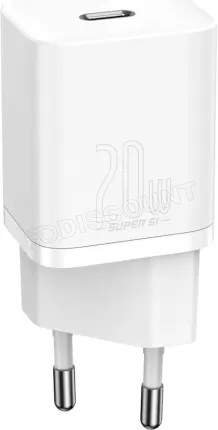 Photo de Chargeur secteur Baseus Super Si 1 port USB-C vers Lightning 20W (Blanc)
