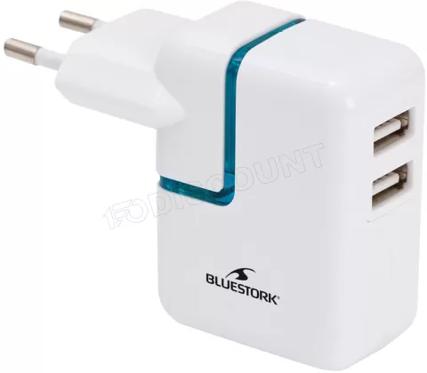 Photo de Chargeur secteur Bluestork 2 ports USB 5V (2.1A + 1A)