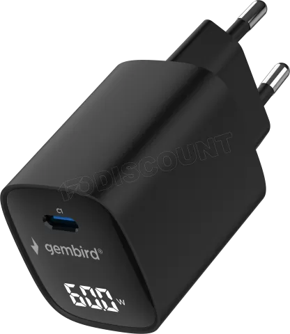 Photo de Chargeur secteur Gembird LCD 1x USB-C 60W (Noir)