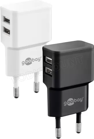 Photo de Chargeur secteur Goobay 2x ports USB-A 12W (Noir)