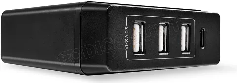 Photo de Chargeur secteur Lindy 3xUSB A & 1x USB C 72W (Noir)