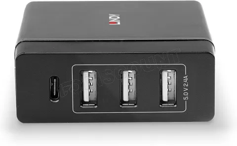 Photo de Chargeur secteur Lindy 3xUSB A & 1x USB C 72W (Noir)
