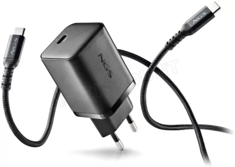 Photo de Chargeur secteur NGS Bud 1x USB-C 65W (Noir)