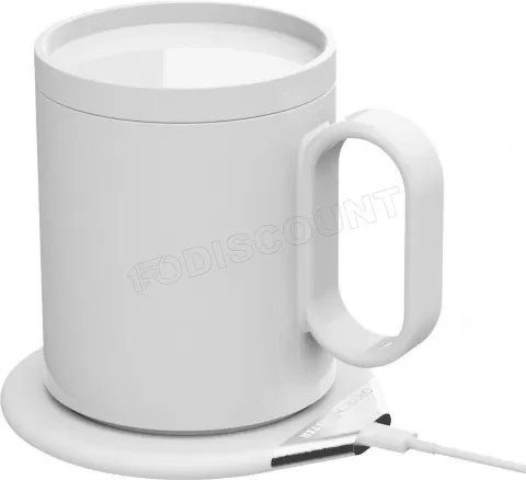 Photo de Chargeur secteur sans fil à induction GadgetMonster Smart Mug 10W avec Chauffe-tasse (Blanc)