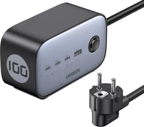 Photo de Chargeur secteur uGreen 1 port USB-A + 3 port USB-C 100W 1,8m (Noir)