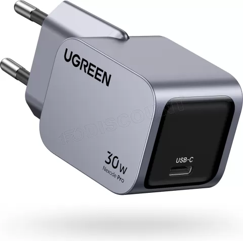 Photo de Chargeur secteur Ugreen Nexode S USB-C 30W (Gris)