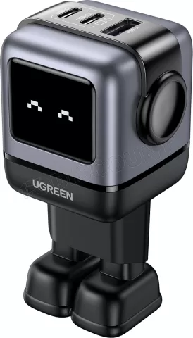 Photo de Chargeur secteur Ugreen Nexode Uno 2x USB-C + 1x USB-A 65W (Noir/Gris)