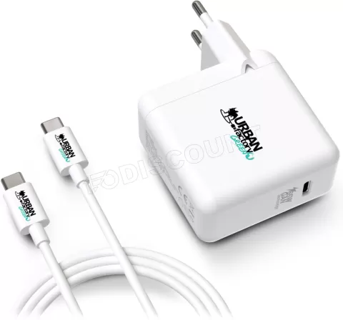 Photo de Chargeur secteur Universel Urban Factory USB-C - 65W (Blanc)