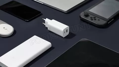 Photo de Chargeur secteur USB type A/C Xiaomi Mi GaN 65W (Blanc)