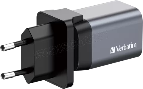 Photo de Chargeur secteur Verbatim GNC 1x port USB-A + 1x port USB-C 35W (Noir)