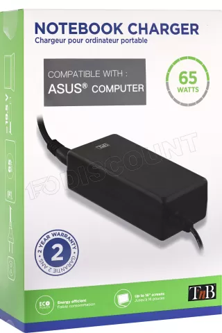Chargeur T'nB pour ordinateur Asus 65W à prix bas