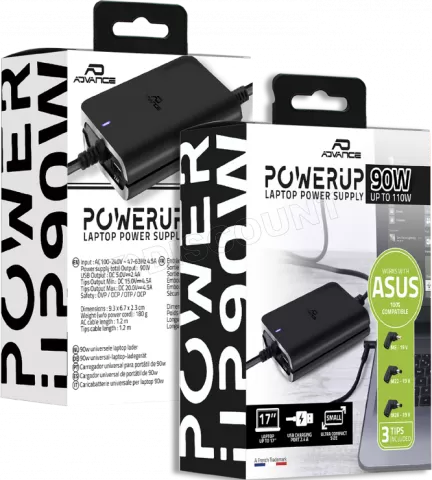 Photo de Chargeur universel Advance compatible Asus 90W - 3 embouts