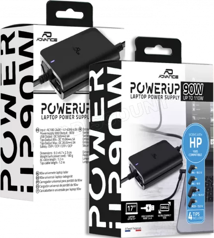 Photo de Chargeur universel Advance compatible HP 90W - 4 embouts