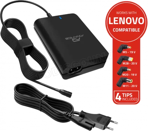 Photo de Chargeur universel Advance compatible Lenovo 90W - 4 embouts