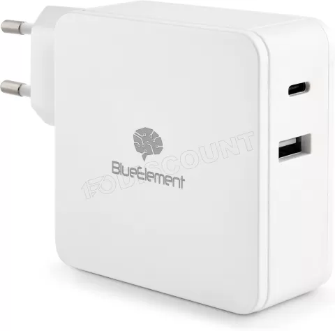 Photo de Chargeur universel Blue Element pour ordinateur portable 60W - USB Type C (Blanc)