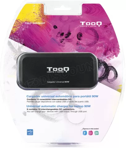 Photo de Chargeur universel TooQ 90W - 12 embouts
