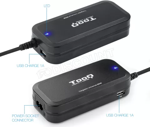 Photo de Chargeur universel TooQ 90W - 12 embouts