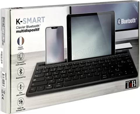 Photo de Clavier Bluetooth T'nB K-Smart pour tablettes et Smartphones (Noir)
