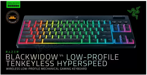Photo de Clavier filaire Gamer mécanique (Razer Orange) Razer BlackWidow V4 Low-profile Tenkeyless HyperSpeed RGB (Noir)