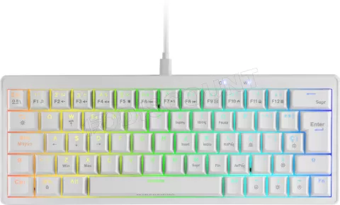 Photo de Clavier Gamer mécanique (Brown Switch) Mars Gaming MKMiniPro (Blanc)