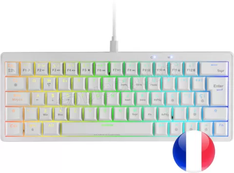 Photo de Clavier Gamer mécanique (Brown Switch) Mars Gaming MKMiniPro (Blanc)