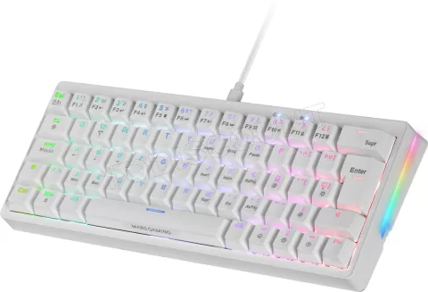 Photo de Clavier Gamer mécanique (Brown Switch) Mars Gaming MKMiniPro (Blanc)