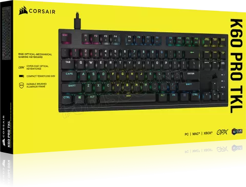 Corsair K60 PRO TKL RGB OPX clavier RF sans fil AZERTY Français Noir